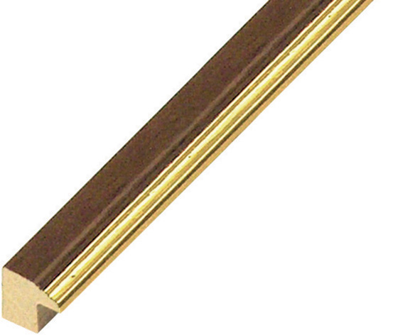 Profil ramin Lățime 15 mm - maro cu fir auriu