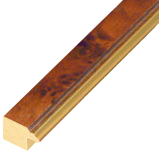 Profil radica Lățime 15 mm - finisaj mat maro cu fir auriu - 115RAD