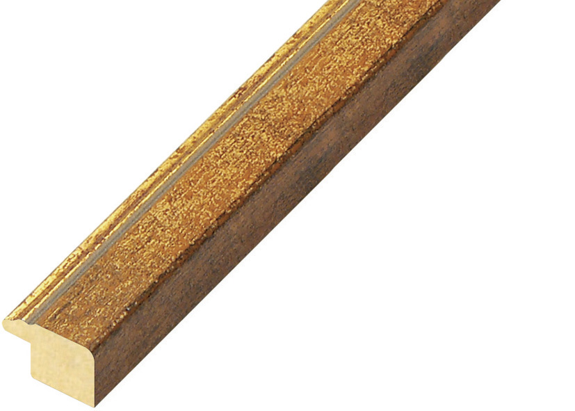 Profil pin îmbinat Lățime 18 mm - culoare ocru și fir auriu - 116OCRA