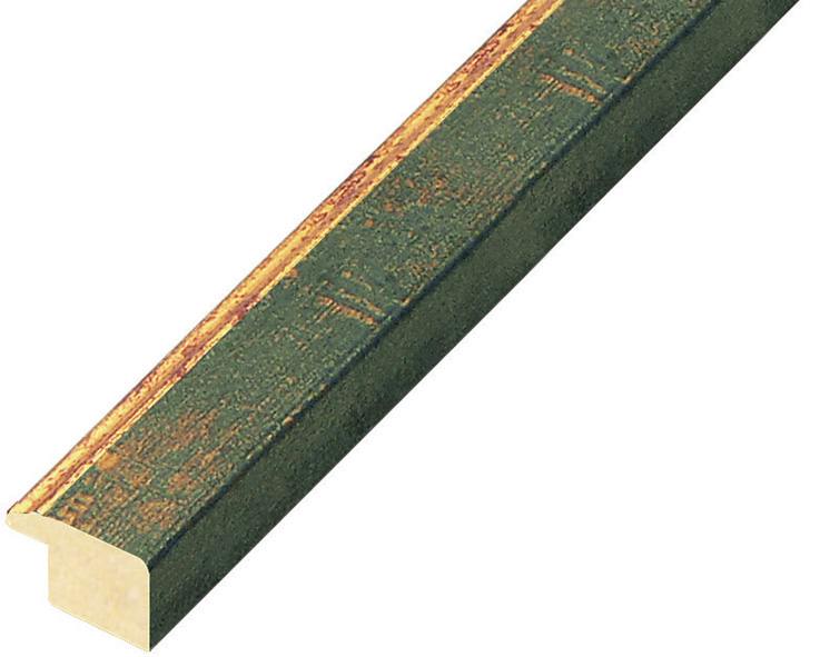Profil pin îmbinat Lățime 18 mm - culoare verde și fir auriu - 116VERDE