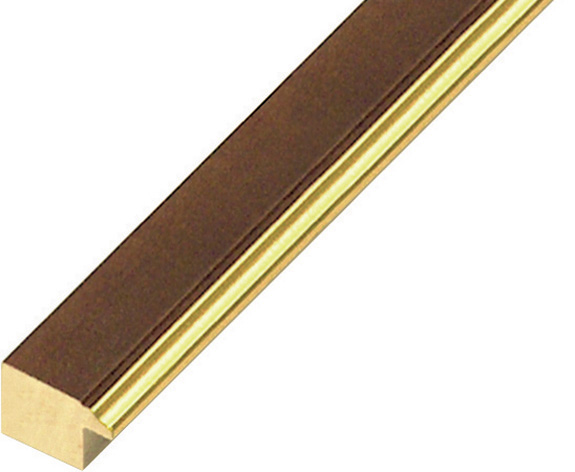 Profil pin îmbinat Lățime 20 mm - maro cu fir auriu