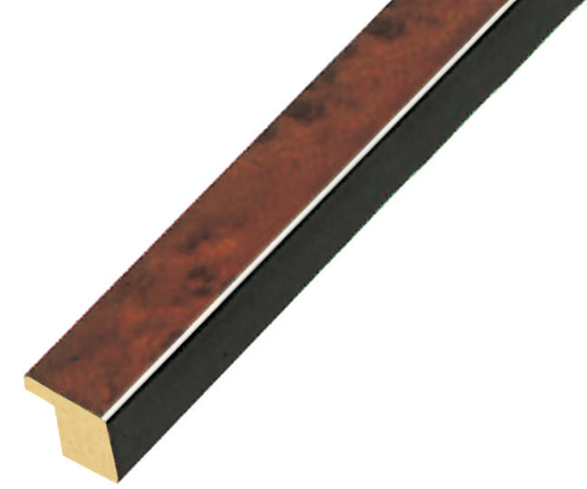 Profil radica plat 15 mm - finisaj lucios culoare maro - 15ROL