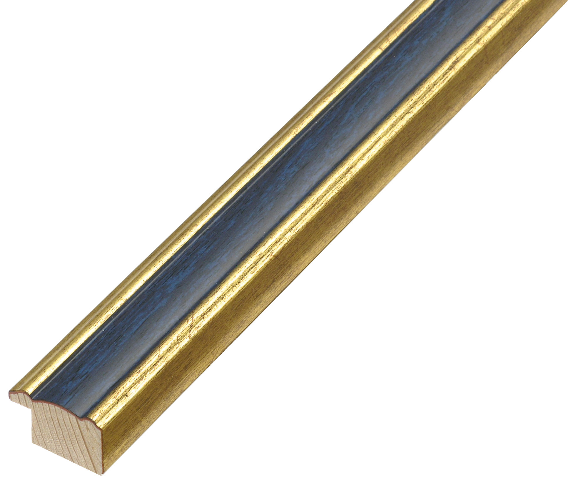 Profil pin îmbinat Lățime 23 mm Înălț.14 - aurie cu bandă albastră