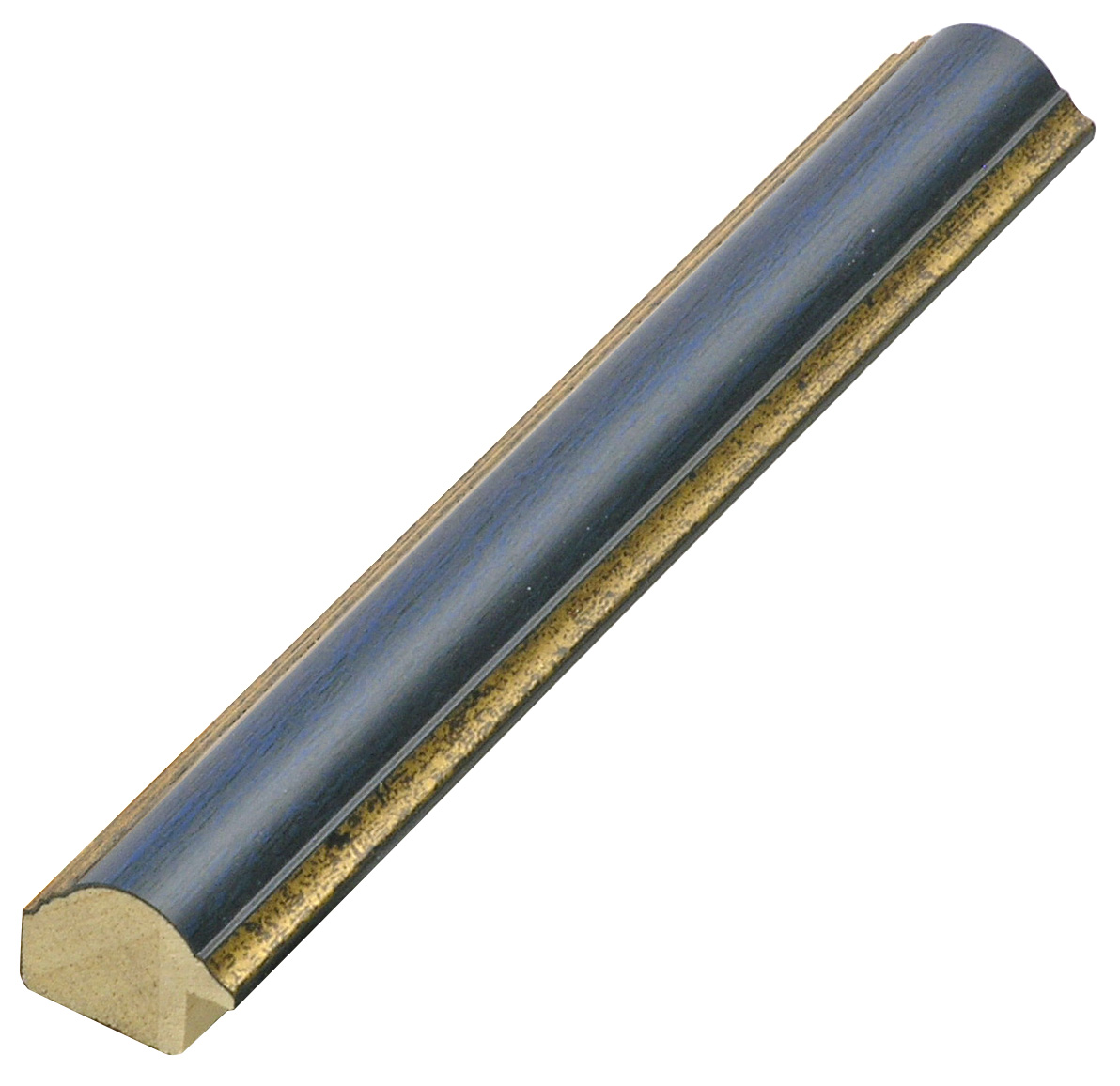 Profil pin îmbinat Lățime 25 mm - rotunjit - albastru cu fir auriu - 166BLU