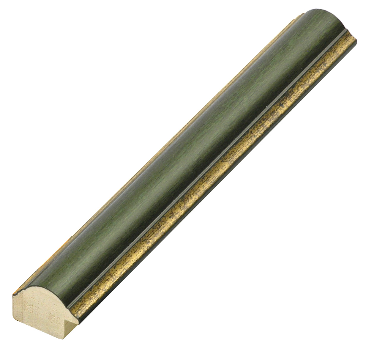 Profil pin îmbinat Lățime 25 mm - rotunjit - verde cu fir auriu - 166VERDE