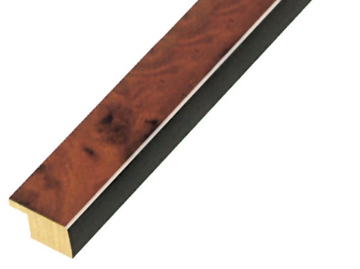Profil radica plat 20 mm - finisaj lucios culoare maro