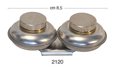 Godet metalic dublu diametru 40 mm - capac cu filet