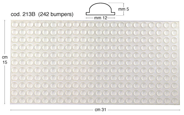 Bumpon transparent diametrul 12 mm - Pungă de 242 buc.