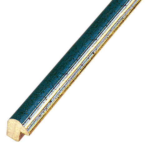 Profil ayous îmbinat Lățime 13 mm - albastru cu fir argintiu - 232BLU