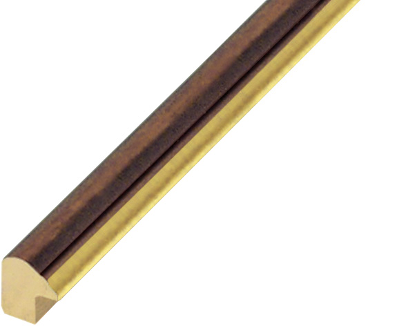 Profil pin îmbinat Lățime 13 mm - maro antic cu fir auriu - 232NAO
