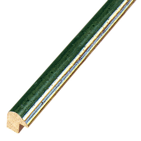Profil ayous îmbinat Lățime 13 mm - verde cu fir argintiu - 232VERDE