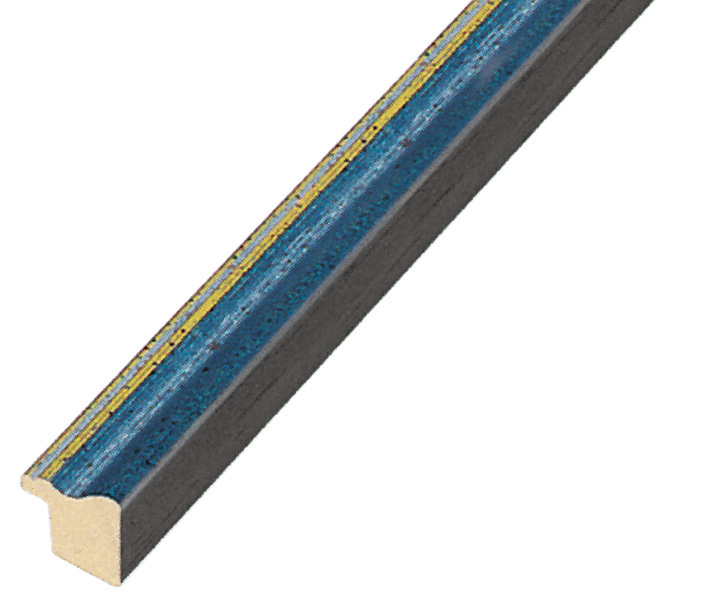 Profil ayous Lățime15 mm - finisaj albastru mat cu fir auriu - 245BLU