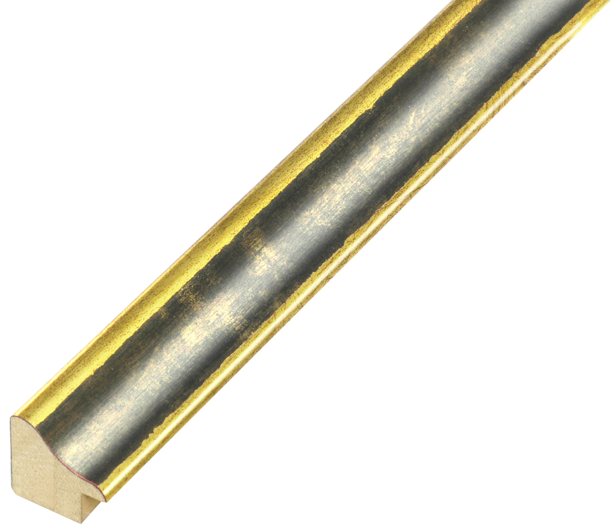 Profil ayous îmbinat Lățime 23 mm Înălțime 22 - auriu, canelură negru - 254NERO