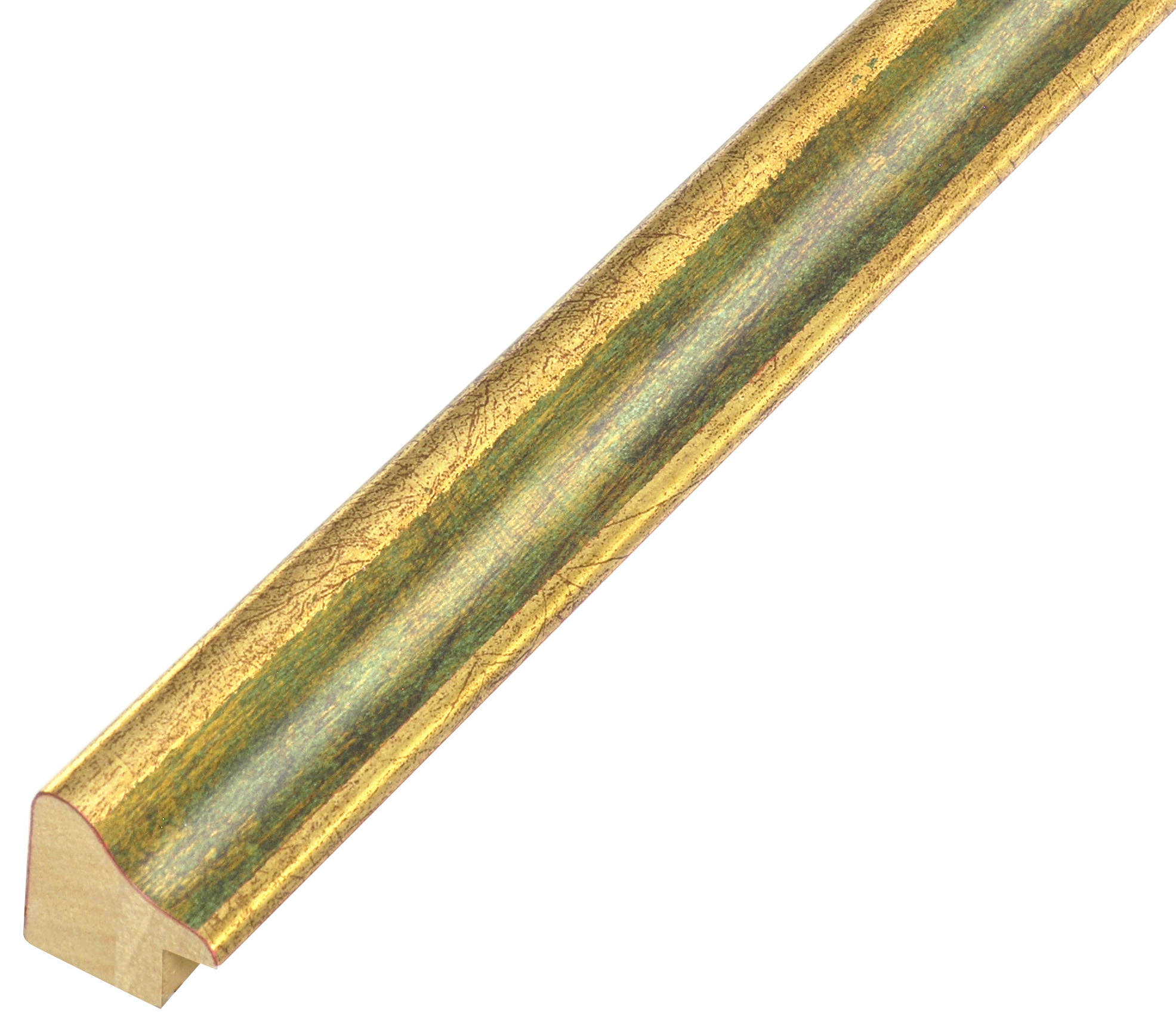 Profil ayous îmbinat Lățime 23 mm Înălțime 22 - auriu, canelură verde