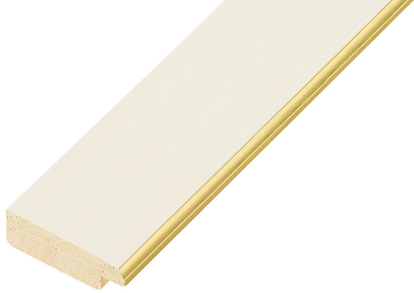 Profil pin îmbinat pt. pass - Lăț.31 mm Înălț.10 - crem cu fir auriu - 31PANNAORO