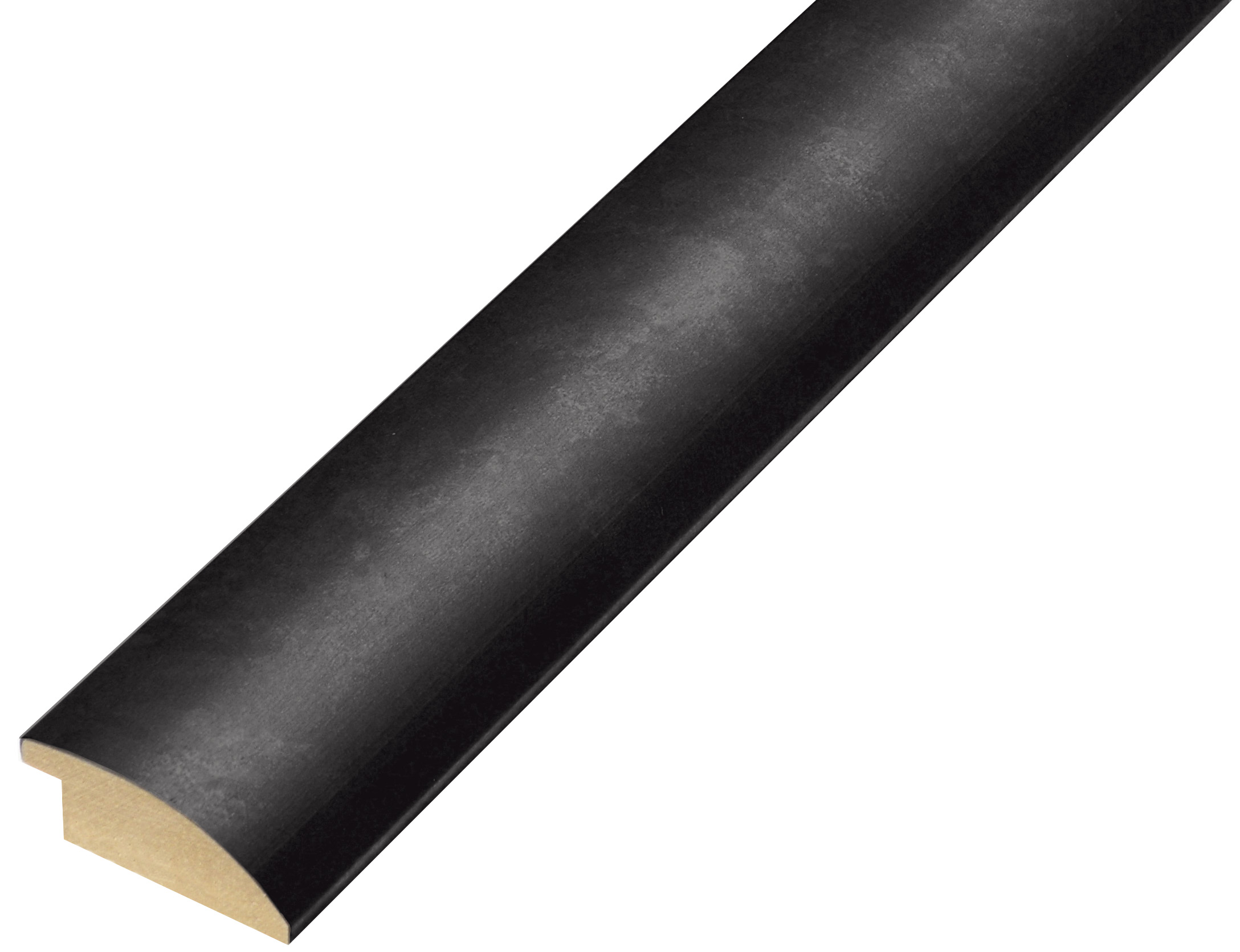 Profil ayous îmbinat Lățime 35 mm - rotunjit - negru mat