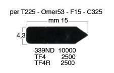 Lamele flexibile pt. T225 - 4,3x15 mm - Pachet 2.500 buc.