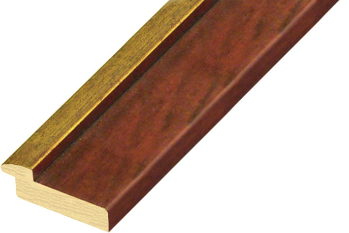 Profil pin îmbinat Lăț.39 mm - finisaj de culoare mahon și fir auriu - 366MOGANO