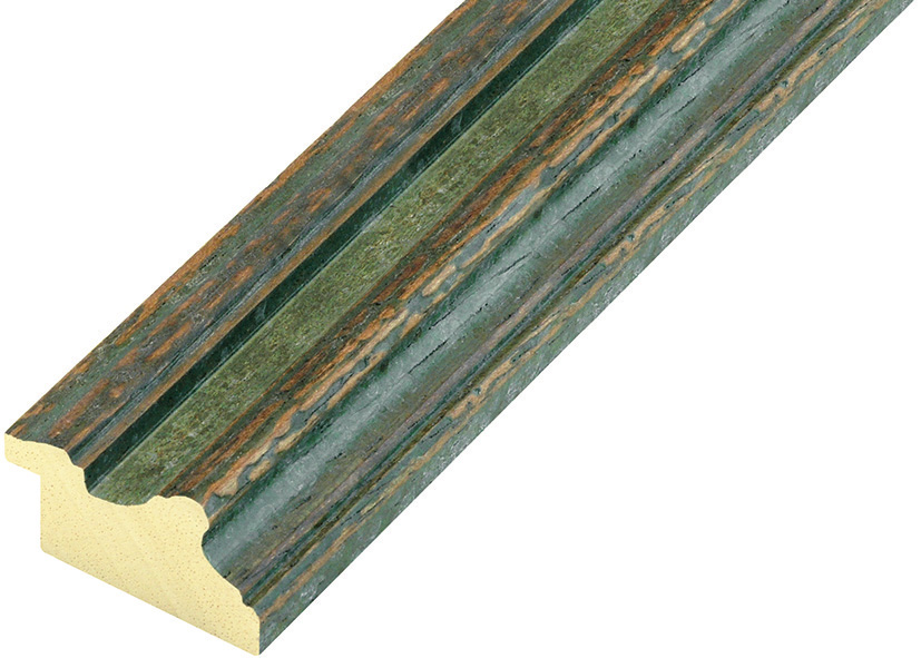 Profil ayous Lățime 37 mm - finisaj antichizat verde măslin - 383OLIVA