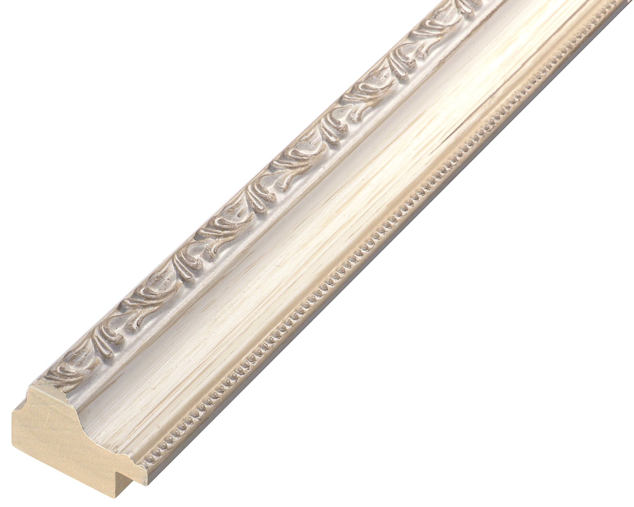 Profil pin îmbinat Lăț.32 mm Înălț.22 - alb cu decorațiuni în relief - 392BIANCO
