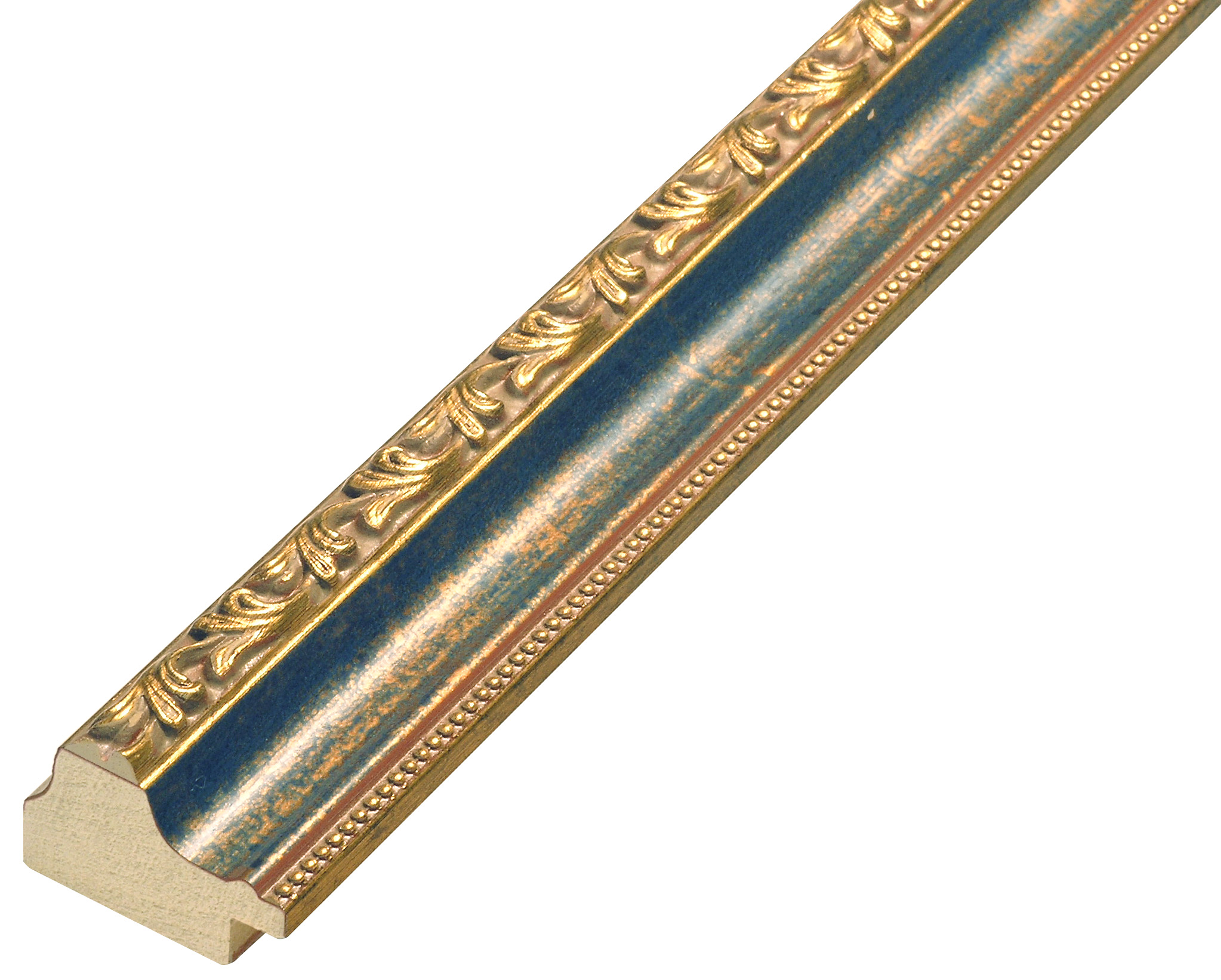 Profil pin îmbinat Lăț.32 mm Înălț.22 - albastru cu decorațiuni aurii - 392BLU
