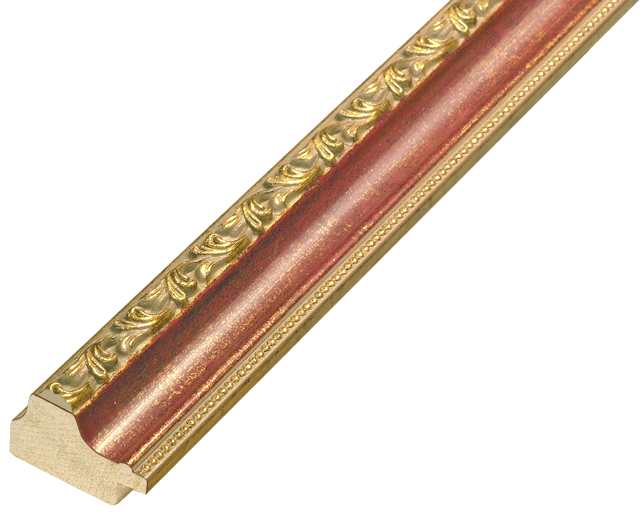 Profil pin îmbinat Lăț.32 mm Înălț.22 - roșu cu decorațiuni aurii - 392ROSSO