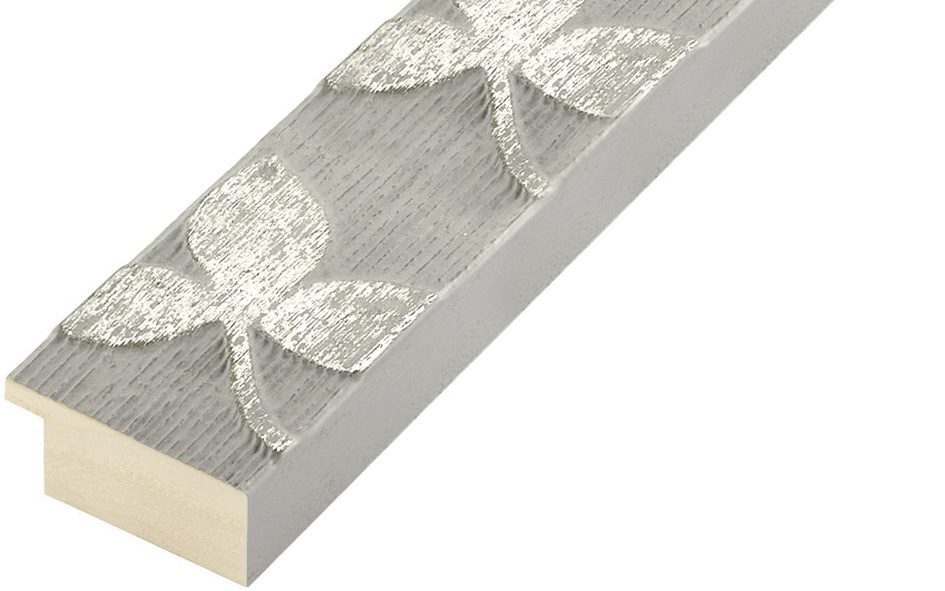 Profil brad îmbinat Lățime 40 mm Înălțime 19 - culoare perla cu flori - 406PERLA
