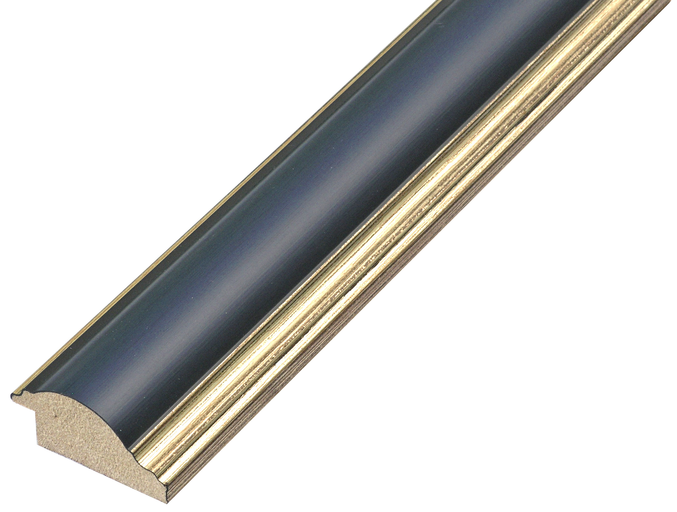 Profil ayous îmbinat Lățime 38 mm - rotunjit - auriu cu bandă albastră
