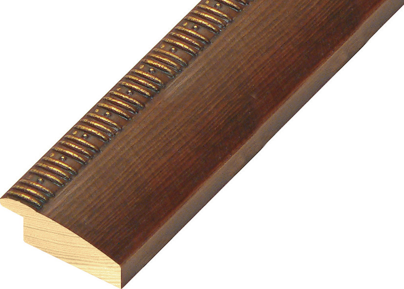 Profil de pin Lățime 40 mm - finisaj maro și decorațiuni aurite