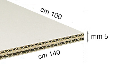 Carton ondulat alb grosime 5 mm 100x140 cm