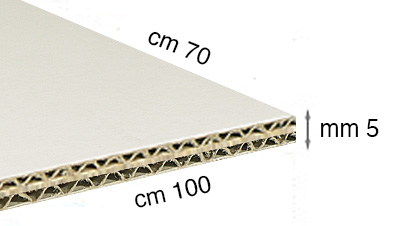 Carton ondulat alb grosime 5 mm 70x100 cm