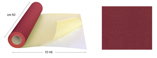 Hârtie catifelată autoadezivă - role m10x50 cm - 12 Bordeaux