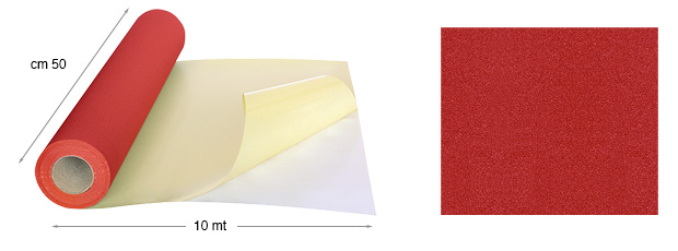 Hârtie catifelată autoadezivă - role m10x50 cm - 30 Roșu