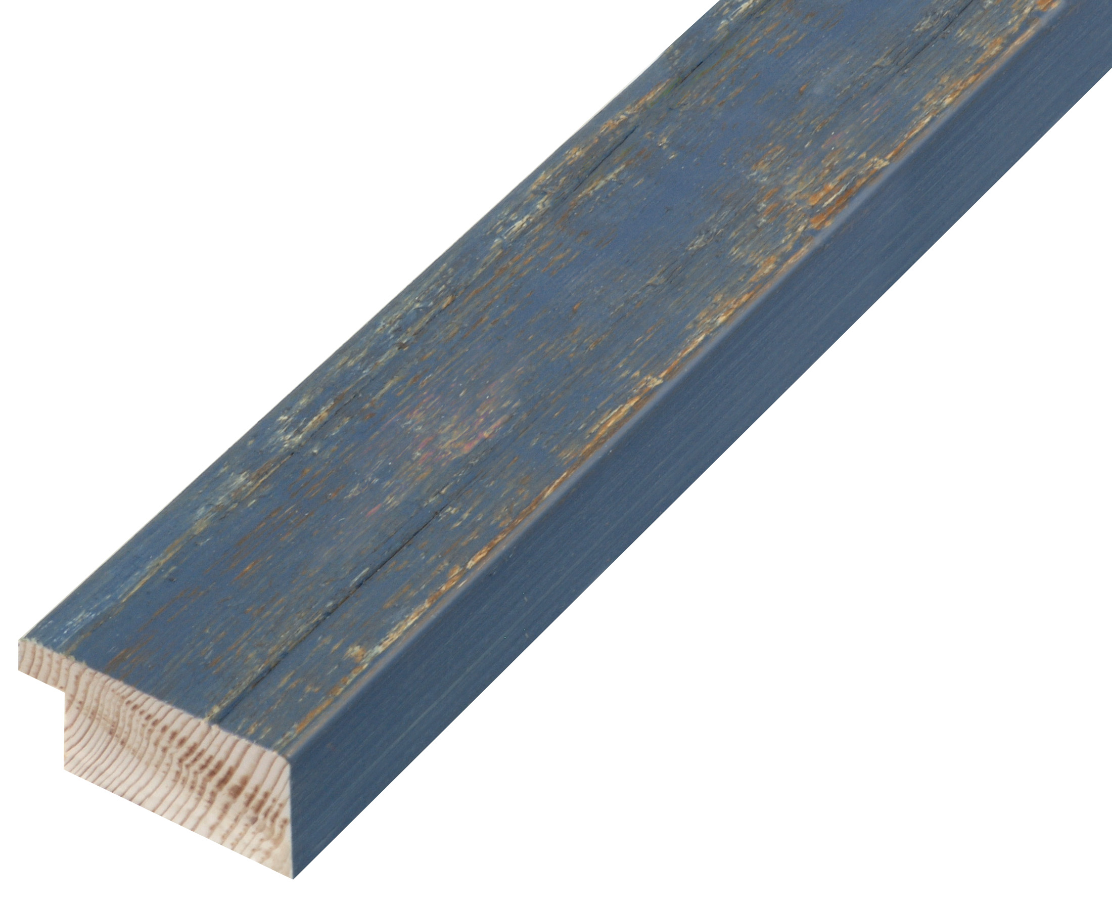 Profil de pin Lăț.42 mm Înălț.19 - Finisaj rustic culoare albastru