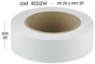 Bandă autoadezivă din hârtie fără acizi mm 32x25 m albă