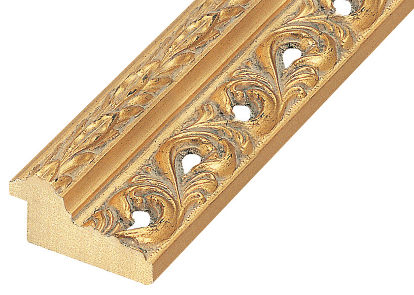 Profil pin îmbinat Lățime 48 mm - finisaj auriu decorat - cu găuri - 458ORO