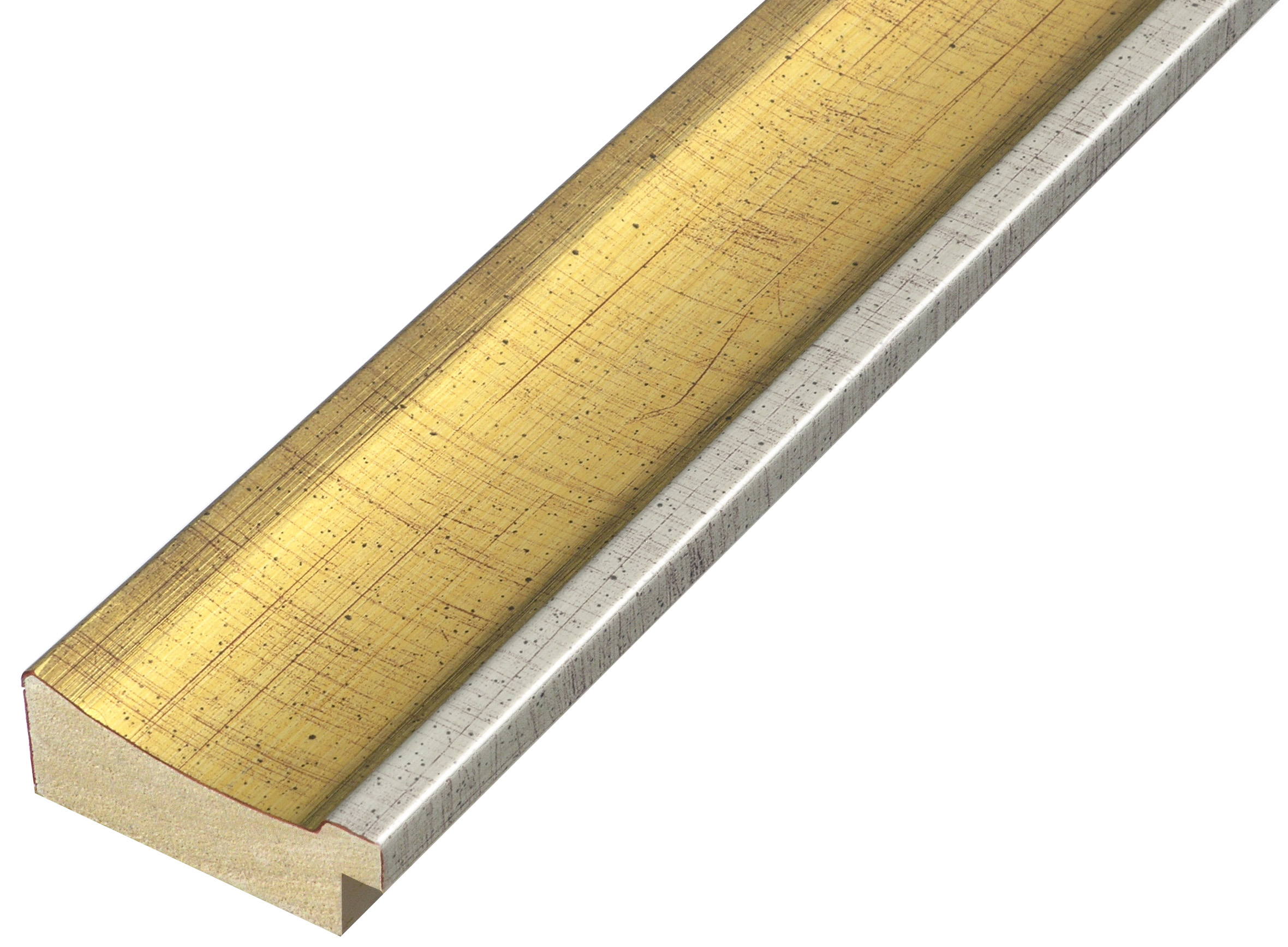 Profil pin îmbinat Lățime 50 mm - auriu cu fir argintiu - 535ORO