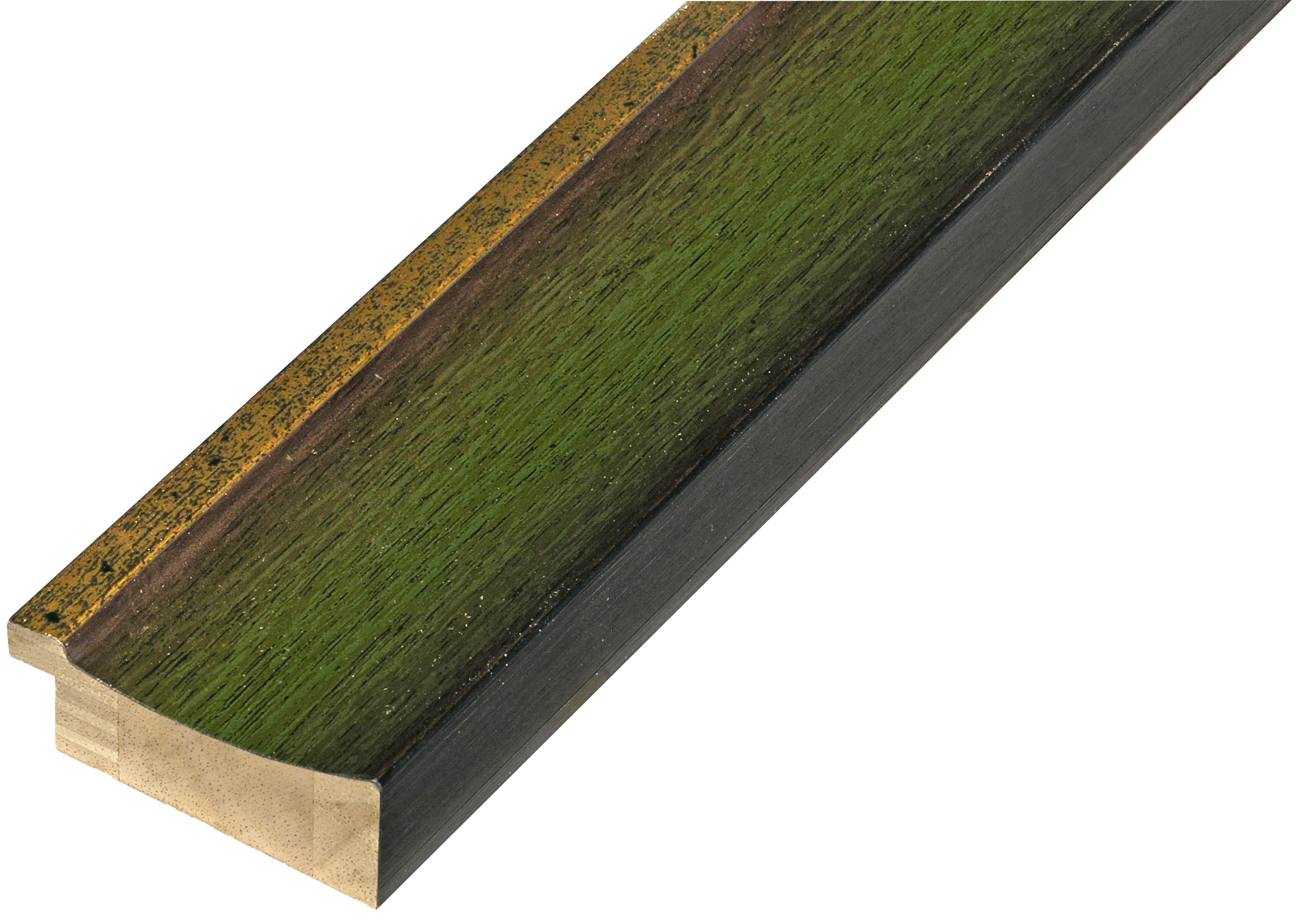 Profil pin îmbinat Lățime 50 mm - finisaj verde cu fir auriu - 535VERDE