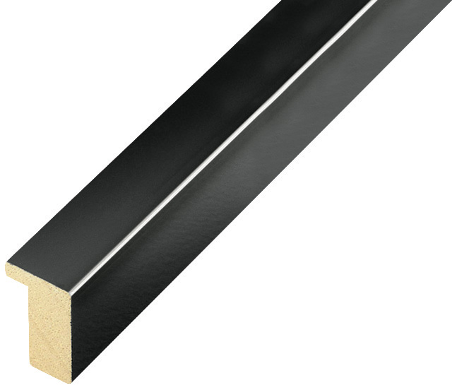 Profil ayous plat Lățime 15 mm Înălțime 25 - negru lucios - 607NERO