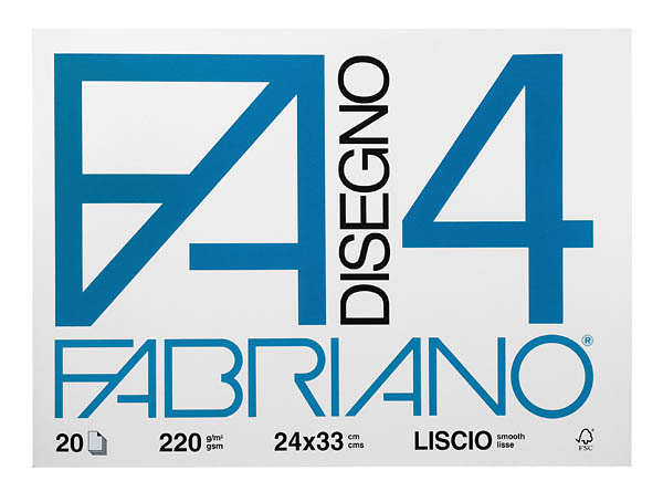 Fabriano Disegno4 200g texturată - 24x33 cm - Bloc 20 foi