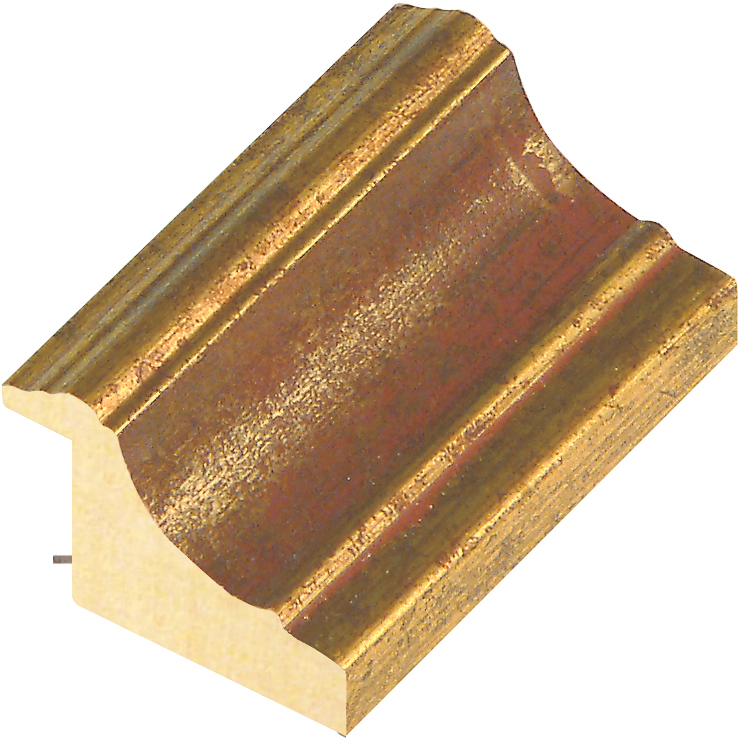 Profil ayous Lăț.44 mm Înălț.32 - finisaj auriu cu bandă roșie - 822ROSSO
