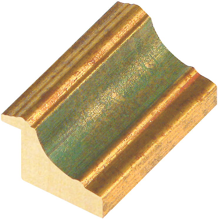 Profil ayous Lăț.44 mm Înălț.32 - finisaj auriu cu bandă verde