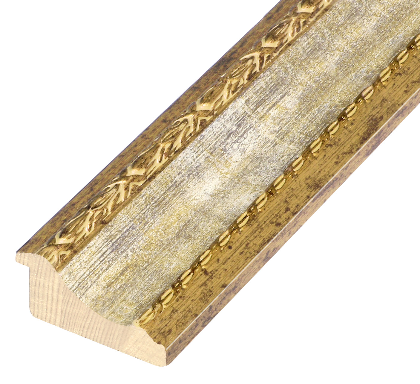 Profil pin lamelar Lăț.70 mm Înălț.35 - auriu cu canel. albă și decor