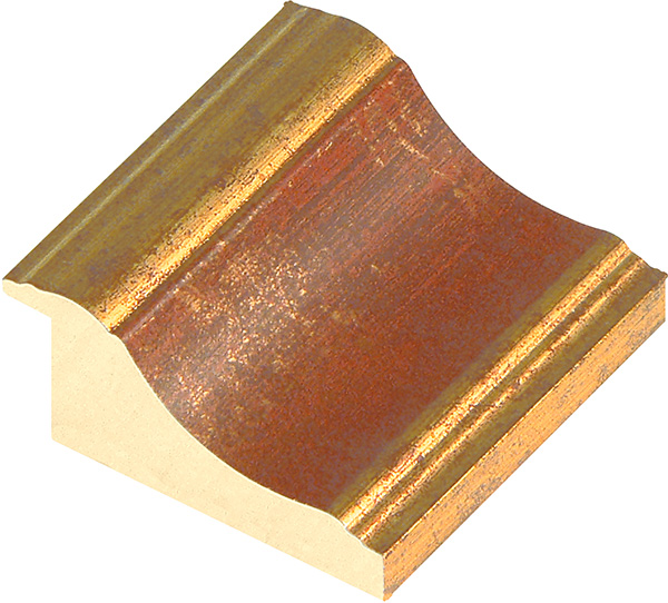 Profil ayous Lăț.65 mm Înălț.31 - finisaj auriu cu canelură roșie