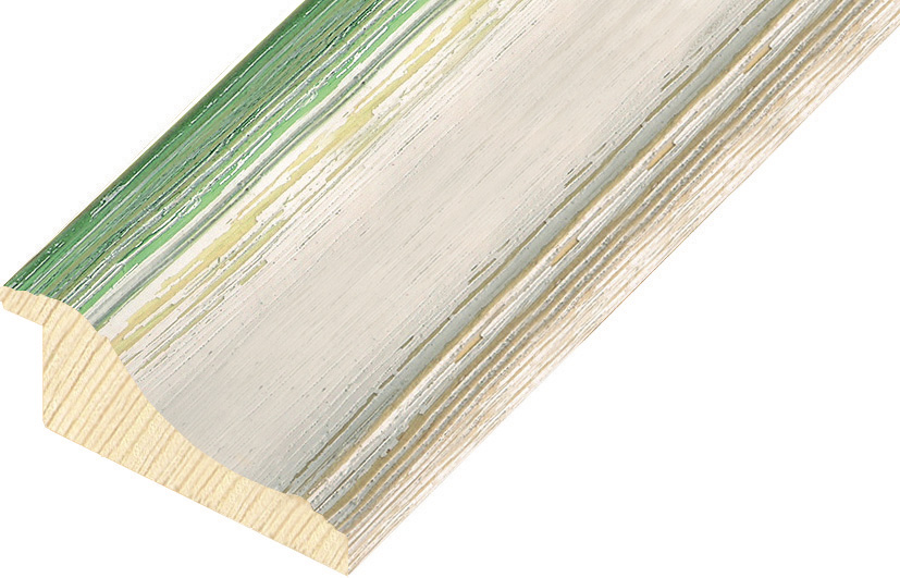 Profil pin îmbinat Lățime 66 mm - alb-verde