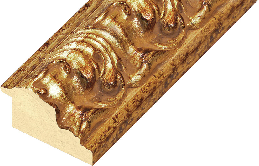 Profil ayous Lăț.55 mm Înălț.35 - auriu, decorațiuni în relief - 931ORO