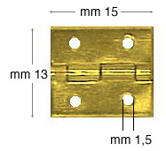 Balamale din fier aurii 13x15 mm - Blister 200 buc.
