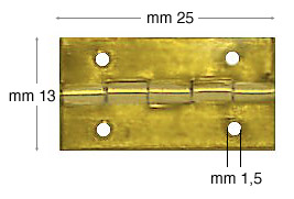Balamale din fier aurii 13x25 mm - Blister 200 buc.