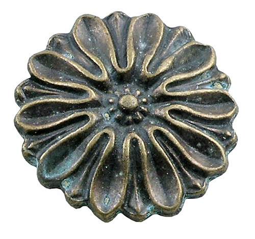 Rozetă decorativă metalică 19 mm - bronz - Pachet 4 buc