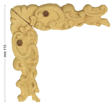 Decoratiune de colt din lemn brut - 115 mm